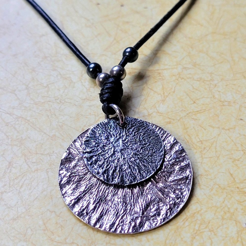 Silpada Sterling Textured Pendant Necklace X Two